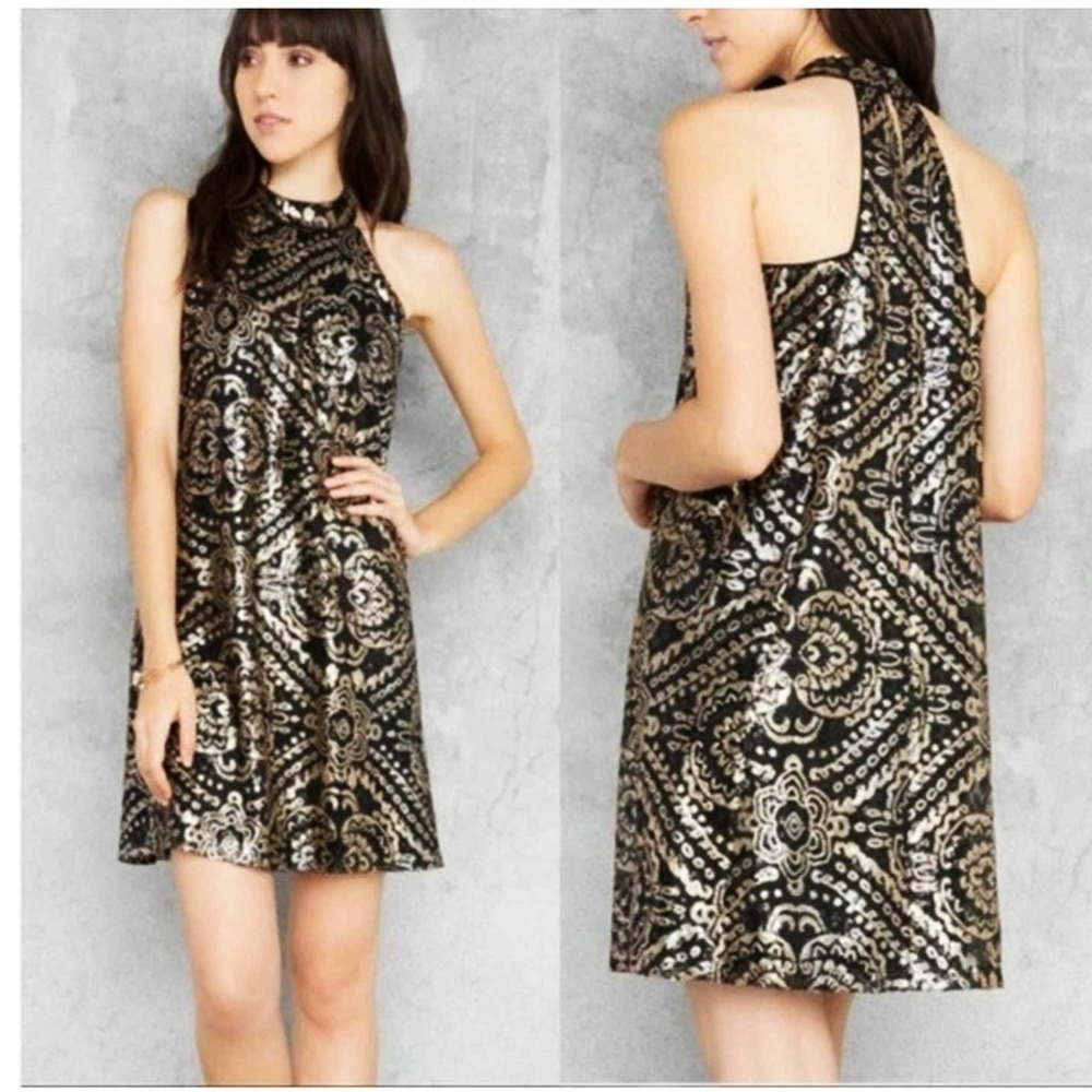 Francesca's Alya‎ Lucianna Cocktail Dress Fully Lined Size L Mini Dress